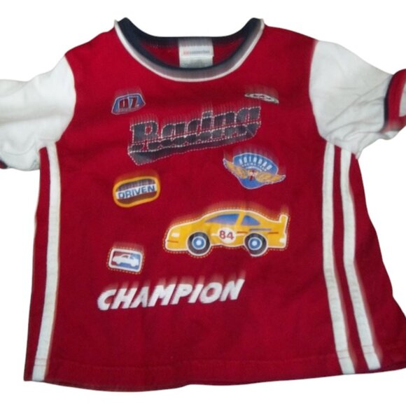 Boys Navy Blue and Red RACING Top and Athletic Pants Size 24 months - Picture 3 of 4